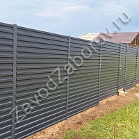 Забор из горизонтального профнастила С21