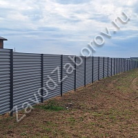 Забор из горизонтального профнастила С21