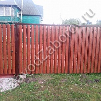 Забор из евроштакетника под дерево