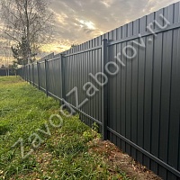 Комбинированный забор из профлиста и штакетника