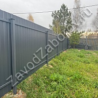 Комбинированный забор из профлиста и штакетника