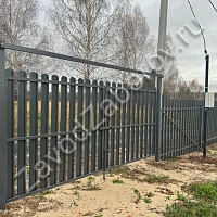 Комбинированный забор из профлиста и штакетника