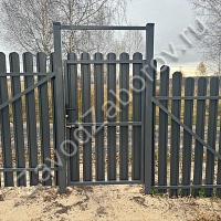 Комбинированный забор из профлиста и штакетника