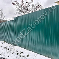 Забор из зеленого профнастила