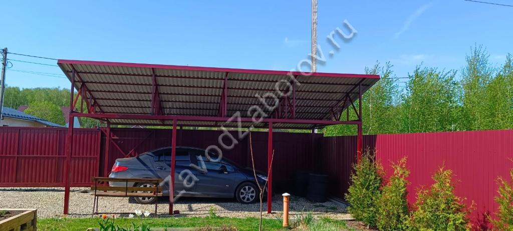 Двухскатная конструкция автомобильный навес